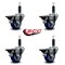 Service Caster 3'' Blue Poly Swivel 1'' Expanding Stem Caster Set with Brake, 4PK SCC-EX20S314-PPUB-BLUE-PLB-1-4 - alternate 4